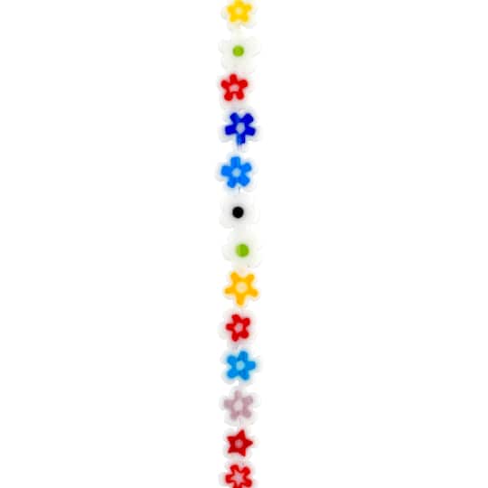 Multicolor Millefiori Glass Flower Beads, 7.5mm by Bead Landing&#x2122;